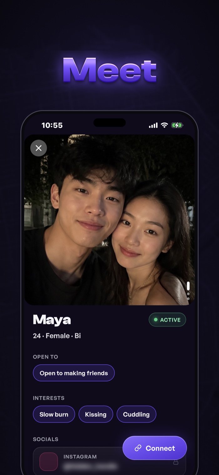 Amos Meet — profile with interests and socials