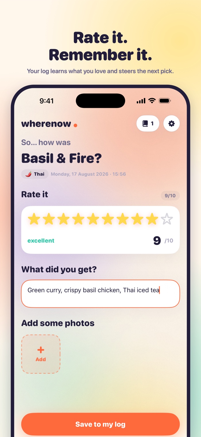 WhereNow — rate the visit for a smarter next pick